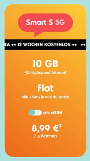 Tarif-Angebot Netto Connect Smart S 5G mit Tarif-Details und Preis