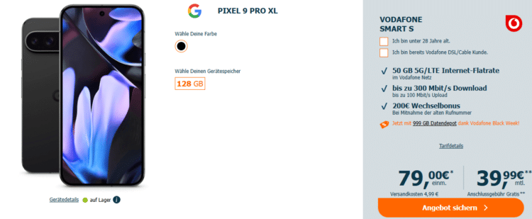 Google Pixel 9 Pro XL (128GB) für 79€ + 50GB 5G/LTE Allnet