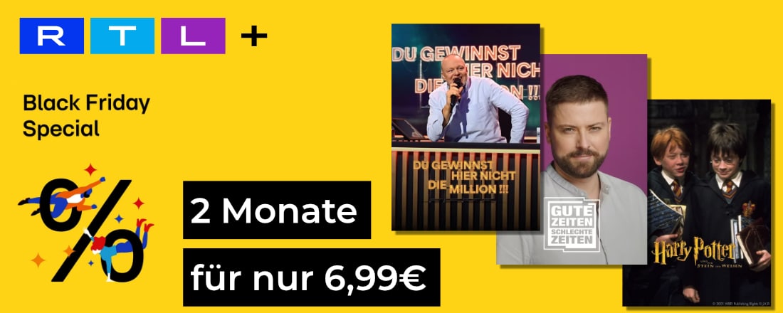 RTL+ 2 Moante für nur 6,99€