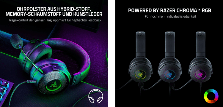 Kabelgebundenes Gaming-Headset Razer Kraken V3 Hypersense