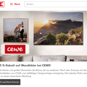 25% Rabatt auf Wandbilder bei Cewe dank Kaufland