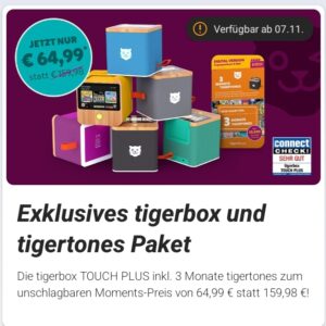 Telekom Magenta Moments - Die tigerbox TOUCH PLUS inkl. 3 Monate tigertones zum unschlagbaren Moments-Preis von 64,99 € statt 159,98 €! *ab 07.11.24*