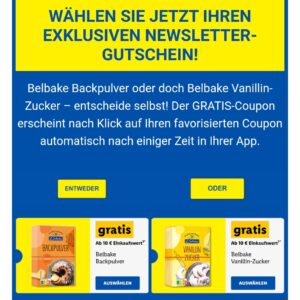 Gratis Belbake Backpulver oder Vanillinzucker für Newsletter Abonnenten