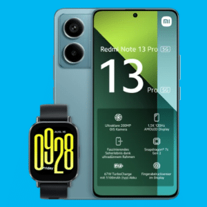 Thumbnail Xiaomi Redmi Note 13 Pro 5G (256GB) für 1€ + GRATIS Redmi Watch 5 Active + 15GB LTE für 15,99€/Monat (Blau Allnet M)