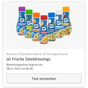 REWE Produkttest - ja! Frische Salatdressings