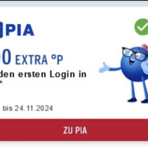 400 Extrapunkte für das Erste Login in Payback Pia (Personalisiert)