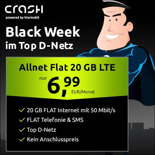 Thumbnail Black Week 💥 20GB | 30GB | 40GB LTE Vodafone Allnet für 6,99€ | 7,99€ | 9,99€/Monat (Crash Allnet Flat)