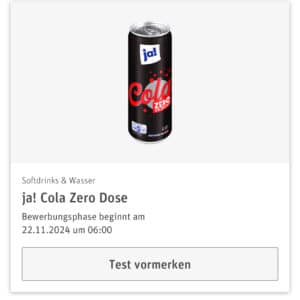 REWE Produkttest - ja! Cola Zero Dose