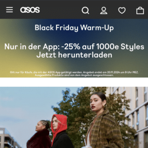 25 % Rabatt in der ASOS App (mit Rabattcode)