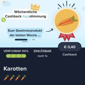 0,40€ Cashback auf Karotten Möhren 🥕 bei Marktguru