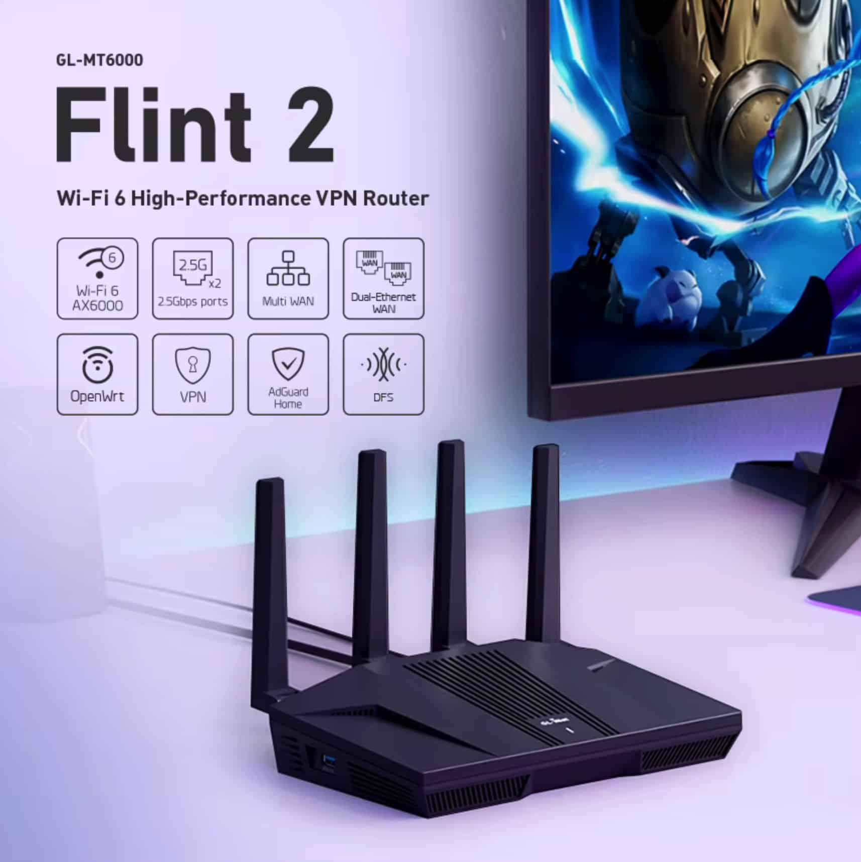 Thumbnail GL.iNet Flint 2 VPN-Router