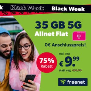 WAS EIN KNALLER! 💥 35GB 5G &amp; LTE Telekom Allnet für 9,99€ + 0,00€ Anschlusspreis (freenet Telekom green)