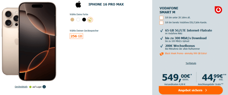 iPhone 16 Pro Max Tarif