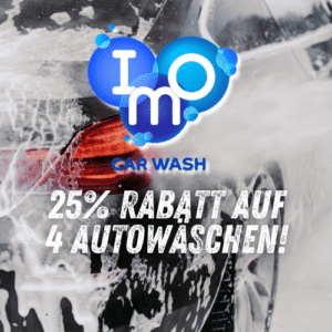 🧽🚗 IMO-CAR-WASH: 25% Rabatt auf 4 Wäschen im Triple Foam Programm!