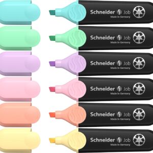 Schneider Job 150 Pastell Textmarker 6er Etui sortiert für 3,99€ (statt 8€)