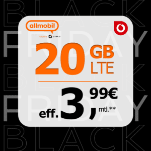 📲 20GB LTE Vodafone Allnet für eff. 3,99€ | 30GB für eff. 6,99€ + 0,00€ AP + bis zu 80€ Wechselbonus (allmobil powered by otelo)