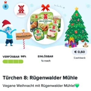 Marktguru Adventskalender Türchen 8- 60 ct Cashback auf Rügenwälder Mühle Produkte