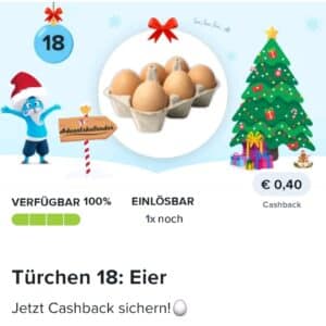 0,40€ Cashback auf Eier bei Marktguru