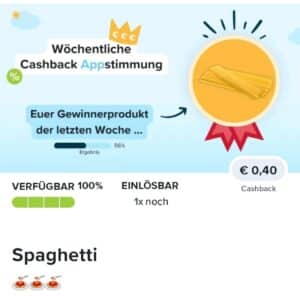 0,40€ Cashback auf Spaghetti bei Marktguru