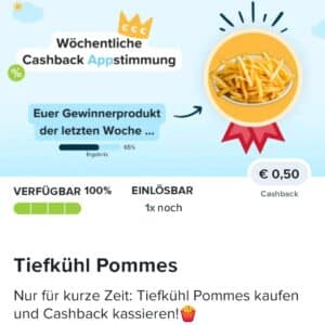 0,50€ Cashback auf Tiefkühlpommes bei Marktguru