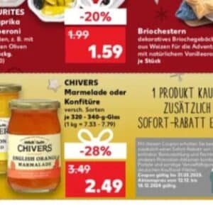 Vorankündigung! ab 12.12.2024 CHIVERS Marmelade mit Coupon für 1,49€ bei Kaufland