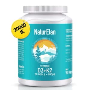 Vitamin d3 k2 kapseln hochdosiert - 20000I.E. &#043; Vitamin K2 MK7 200 mcg pro Dosis, 180 Kapseln für 7,64€(statt 12,99€)