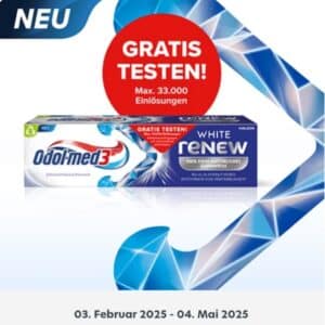 Odol-med3 WHITE RENEW Zahnpasta gratis testen! 🪥🦷