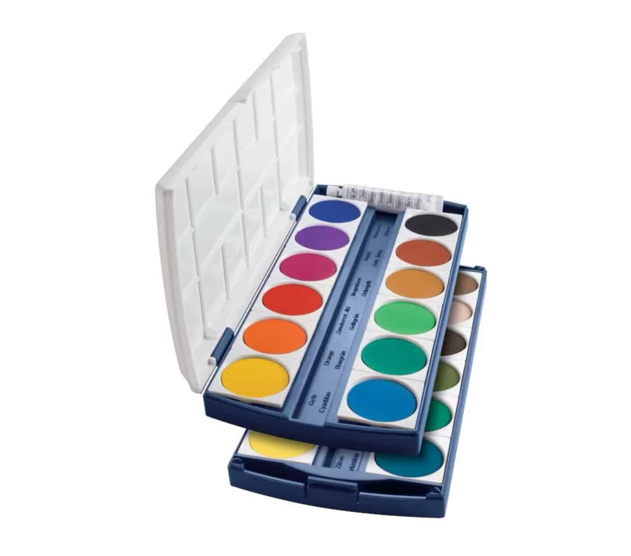 Herlitz Malfarben   bzw. Deckfarbkasten, 24 Farben inklusive Deckweiß für 6,99€(statt 13,94€)