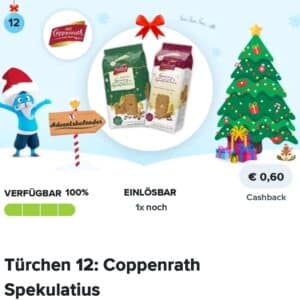 Türchen Nummer 12- 60 ct Cashback auf Coppenrath Spekulatius