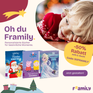 Framily: 50% auf das zweite Buch 📖 das perfekte Geschenk für besondere Anlässe z.B. mit Disney Charakteren für 39,99€ 🎁🎄