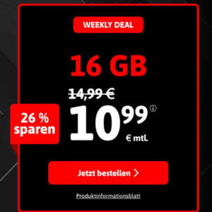 mtl. kündbare LTE/5G Allnet mit 16GB für 10,99€ 💥 oder 6GB für 6,99€ | 12GB für 8,99€ | 50GB für 19,99€ (Blacksim im 1&1-Netz)