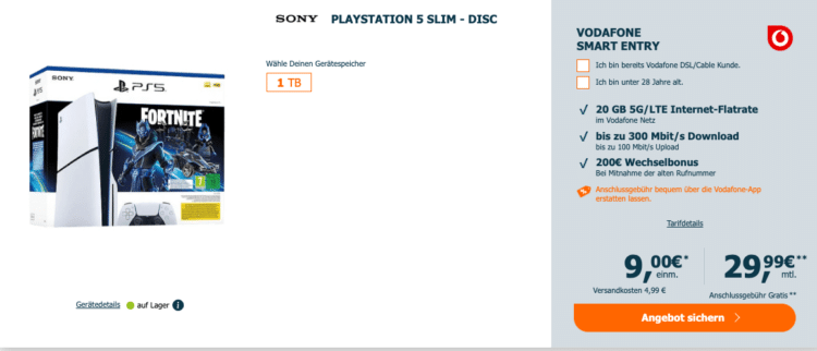 PS5 Fortnite mit Allnet Flat