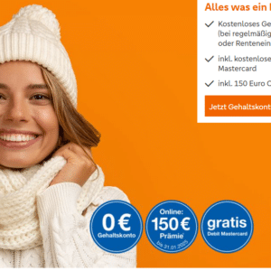 150 Euro Bonus bei Gehaltskonto-Eröffnung