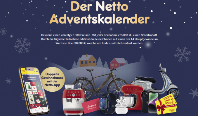 Netto Adventskalender mit täglichen Gewinnen