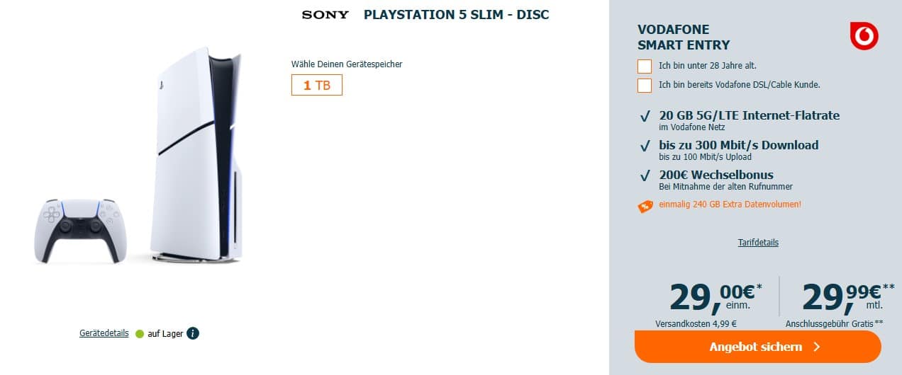 PlayStation 5 mit Vodafone-Tarif im Angebot bei Logitel