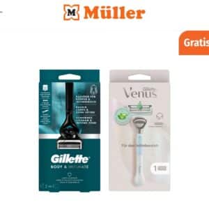 Müller-App: Gratis Gillette oder Venus Intimrasierer beim Kauf einer Klingenpackung ab 5 Klingen