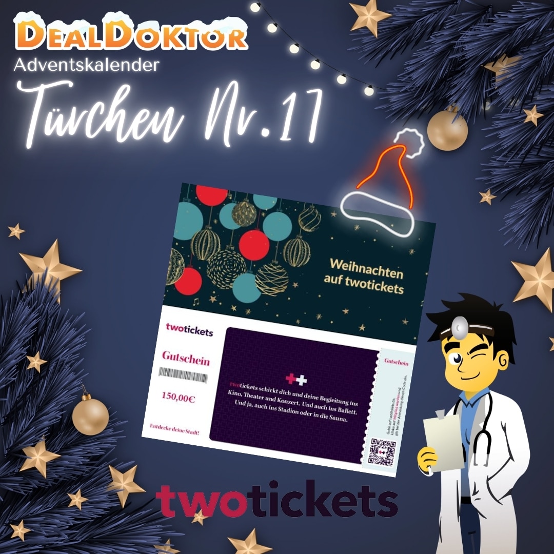 Thumbnail 🎁 DealDoktor Adventskalender - Türchen 17: 150€ für twotickets gewinnen