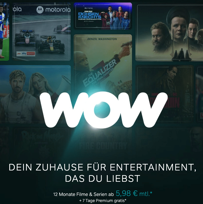 Thumbnail 📺 WOW Weihnachten: Filme &amp; Serien für 5,98€/Monat (statt 9,98€)