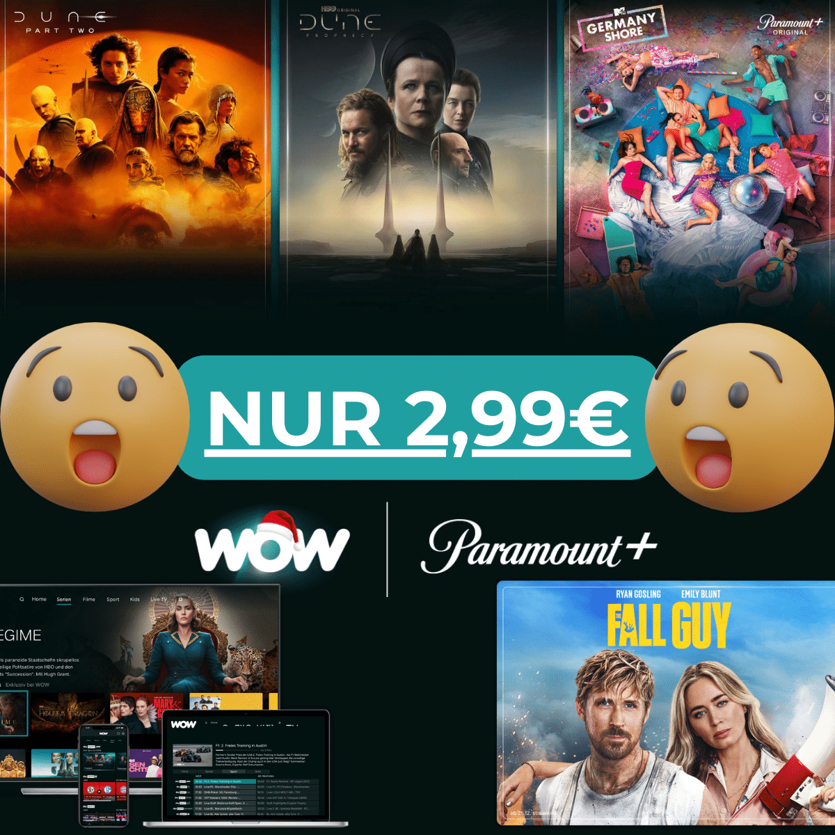 Thumbnail WTF?! Nur noch 2,99€/Monat! 🔥 12 Monate WOW Filme &amp; Serien inkl. Paramount+ 😲 Normalpreis: 18€/Monat