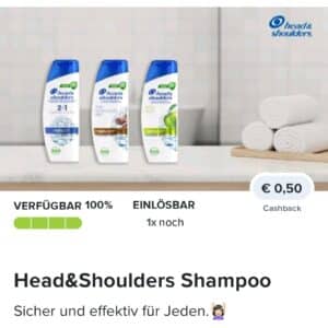 0,50€ Cashback auf Head&amp;Shoulders Shampoo bei Marktguru