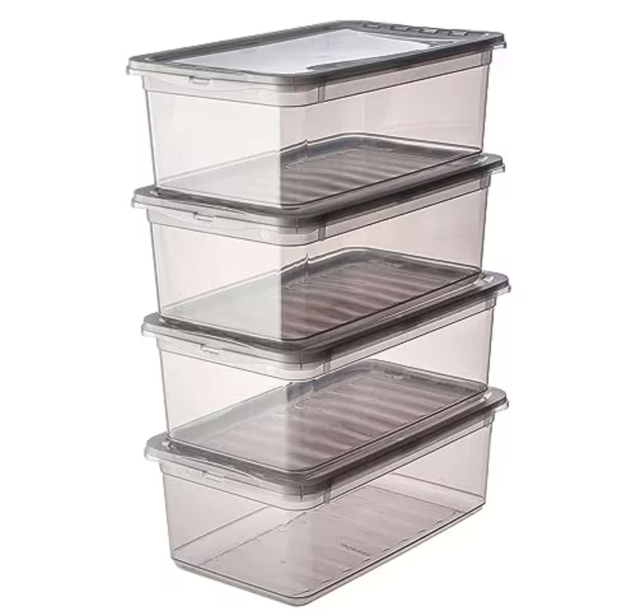 keeeper Aufbewahrungsboxen mit Air Control System, 4-teiliges Set, 4 x 5,6 l, in Crystal Grau für nur 9,99€ (statt 17,99€)