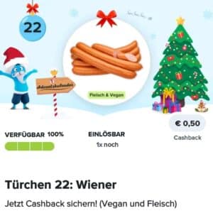 50 ct Cashback auf Wiener ( auch vegan ! ) bei Marktguru ( Türchen 22 )