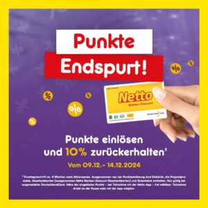 Zum letzten Mal 10% der DC-Punkte zurück bei Netto