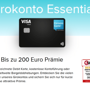 Consorsbank Girokonto mit bis zu 200€ Neukundenprämie