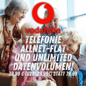 📱 Vodafone Black Week: Unbegrenztes Datenvolumen, Allnet-Flat, SMS-Flat und 5G (300 Mbits Download) für den halben Preis!