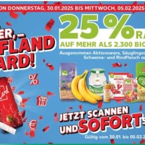 25% Rabatt auf mehr als 2300 Bio-Artikel mit der Kaufland Card