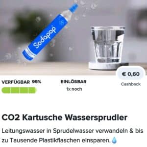 60 ct Cashback auf eine Soda Kartusche deiner Wahl