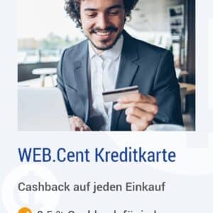 30€ / 20€ Cashback Premium-Mail / Freemail für kostenlose WEB.Cent Mastercard Gold (Advanzia Bank) + 0,5% Cashback auf jeden Einkauf + gratis Reiseversicherungspaket + Bankeinzug