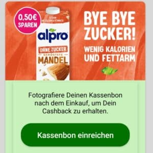 0,50€ Cashback auf Alpro Mandeldrink bei scondoo