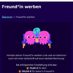 Octopus Energy 🐙 150€ kwk Bonus für den Geworbenen &#043; 50€ Werberprämie